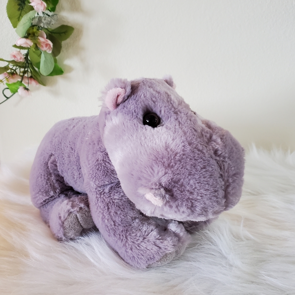 Petting Zoo- Cute Gray and Pink Hippo - Plush Animal